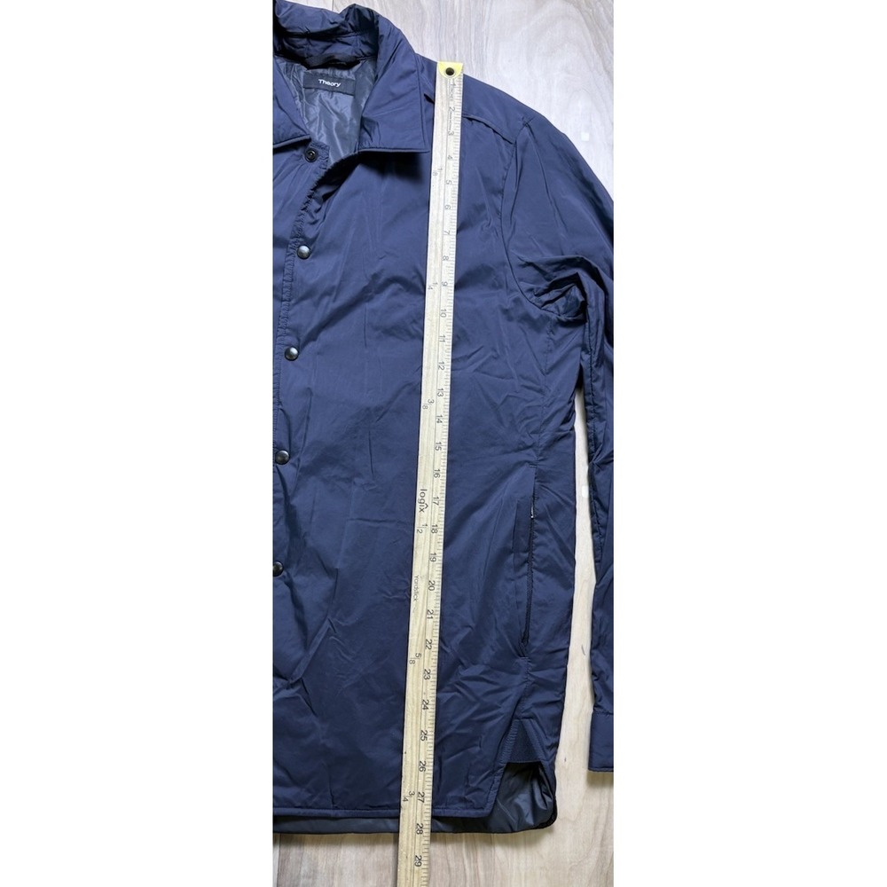 Theory Men's Navy Blue Lightweight Insulated Shirt Jacket Size S Classic Snap Up - Picture 7 of 9